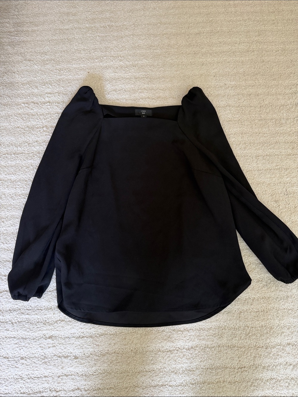 J. Crew Black Square-Neck/Off the Shoulder Blouse